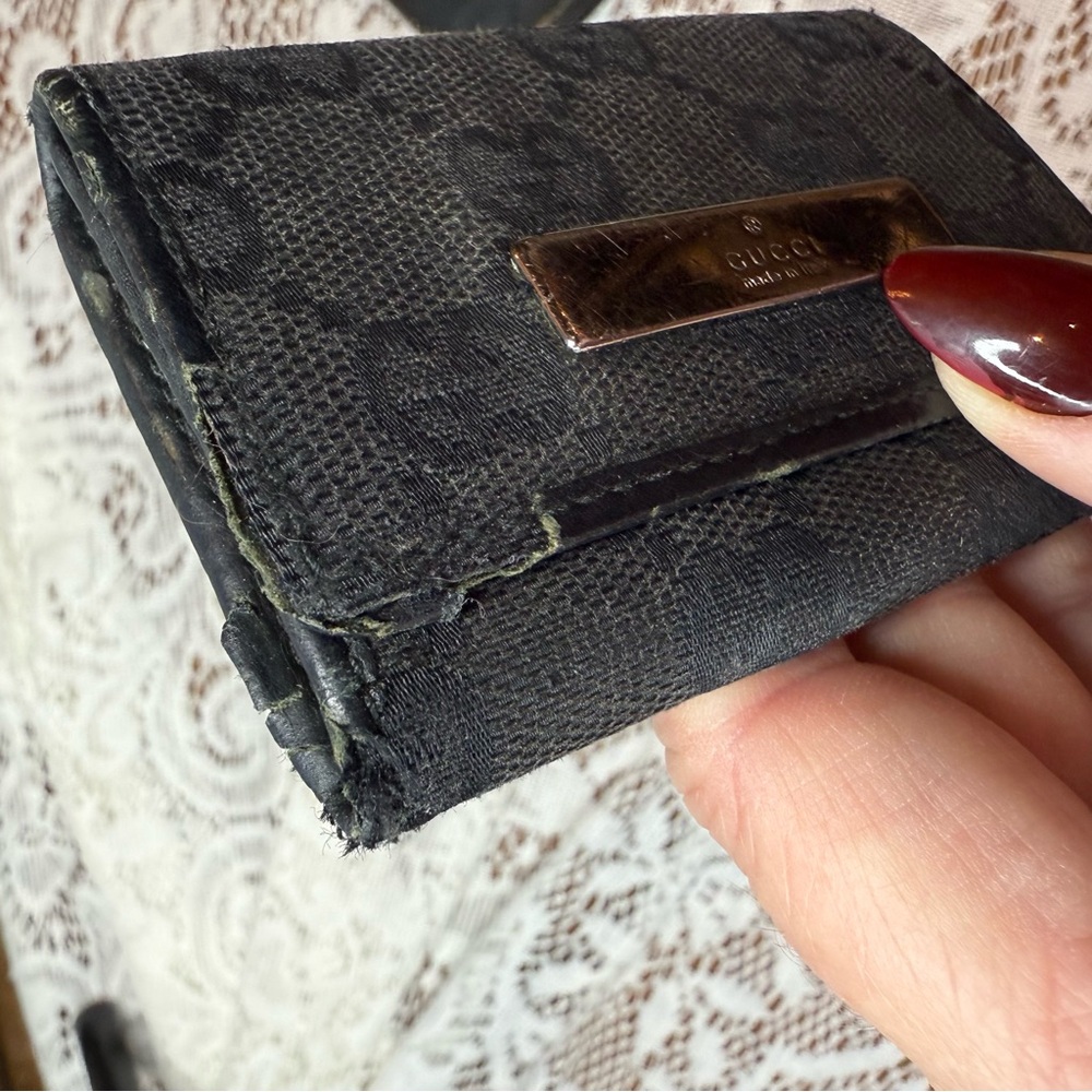 Gucci Black Monogram Wallet and Key Holder Set - Picture 7 of 12